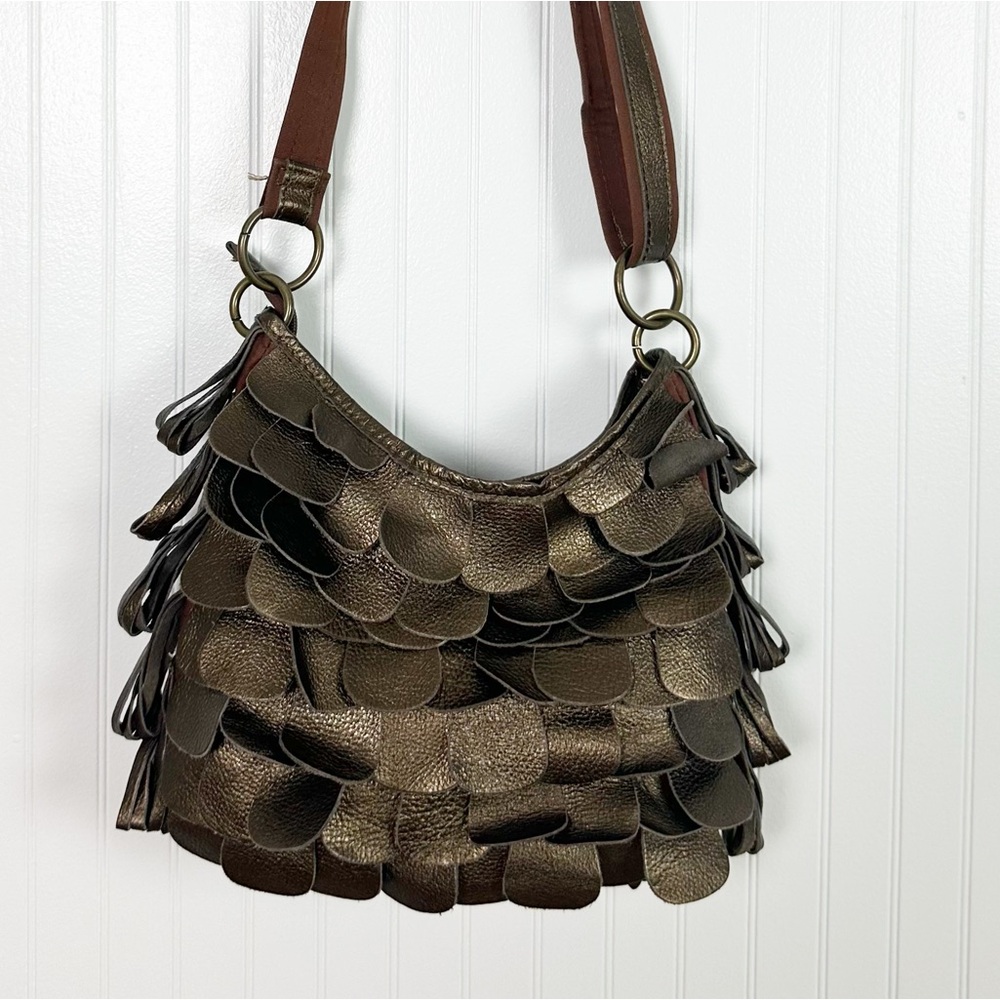 VINTAGE LEATHER FRINGE CROSSBODY‎ SHOULDER BAG - Picture 15 of 15